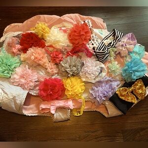Beautiful Baby Girl Headbands With Bows attached